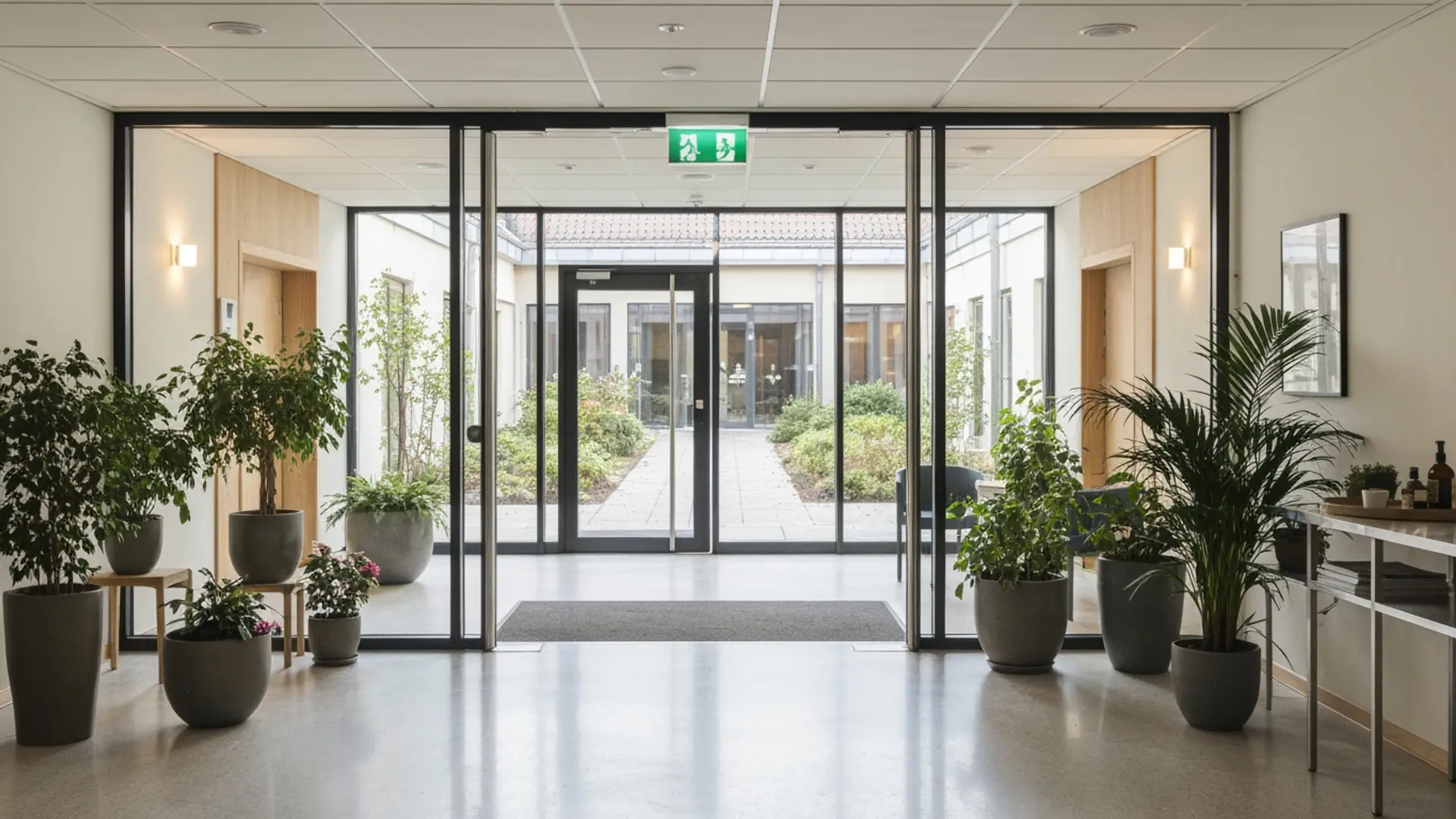 Clean communal lobby of a residential block